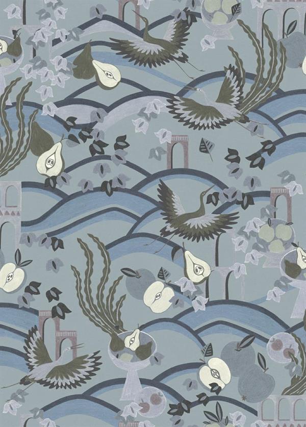 LLAR PARATO VINILICO    DIS.UCCELLI AZZUR.MIS.50X1000CM