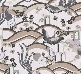 LLAR PARATO TNT         DIS.UCCELLI BEIGE MIS.50X1000CM