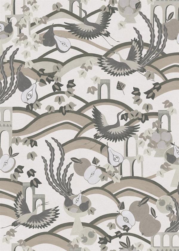 LLAR PARATO VINILICO    DIS.UCCELLI BEIGE MIS.50X1000CM