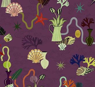 LLAR PARATO TNT         DIS.CONCHIGLIE ROSSO 50X1000CM