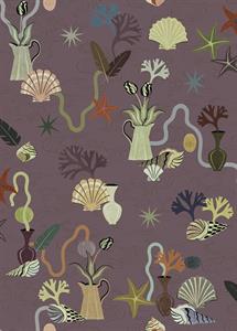 LLAR PARATO VINILICO    DIS.CONCHIGLIE ROSSO 50X1000CM