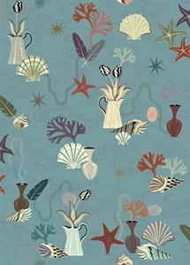 LLAR PARATO VINILICO    DIS.CONCHIGLIE AZZUR. 50X1000CM