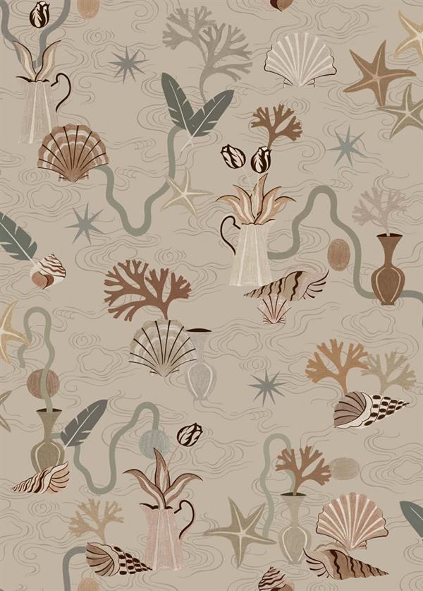 LLAR PARATO VINILICO    DIS.CONCHIGLIE BEIGE 50X1000CM