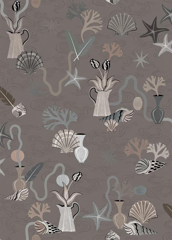 LLAR PARATO VINILICO    DIS.CONCHIGLIE MARR. 50X1000CM