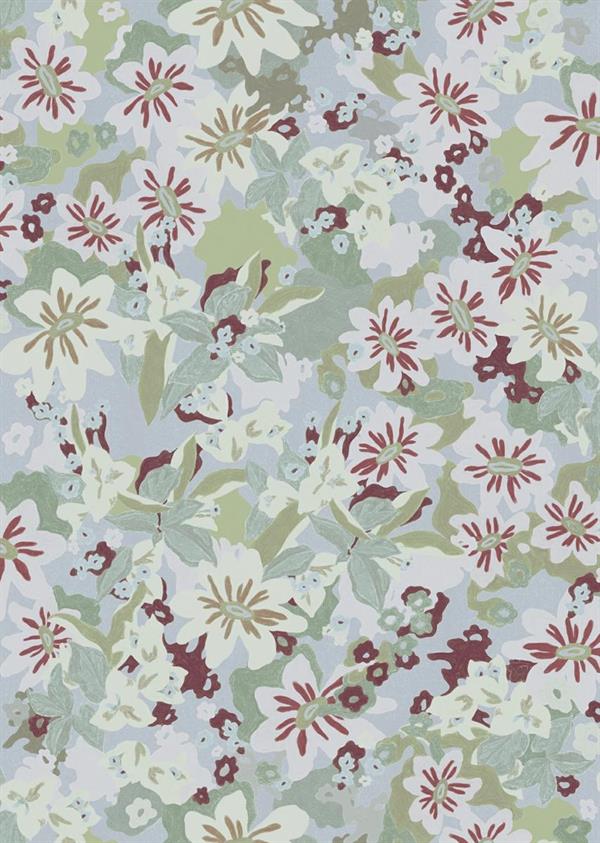 LLAR PARATO VINILICO    FIORI ROSSO/VERDE 50X1000CM
