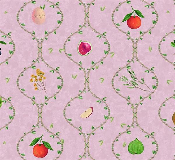 LLAR PARATO TNT FOGLIE  ROSA MIS.50X1000 CM