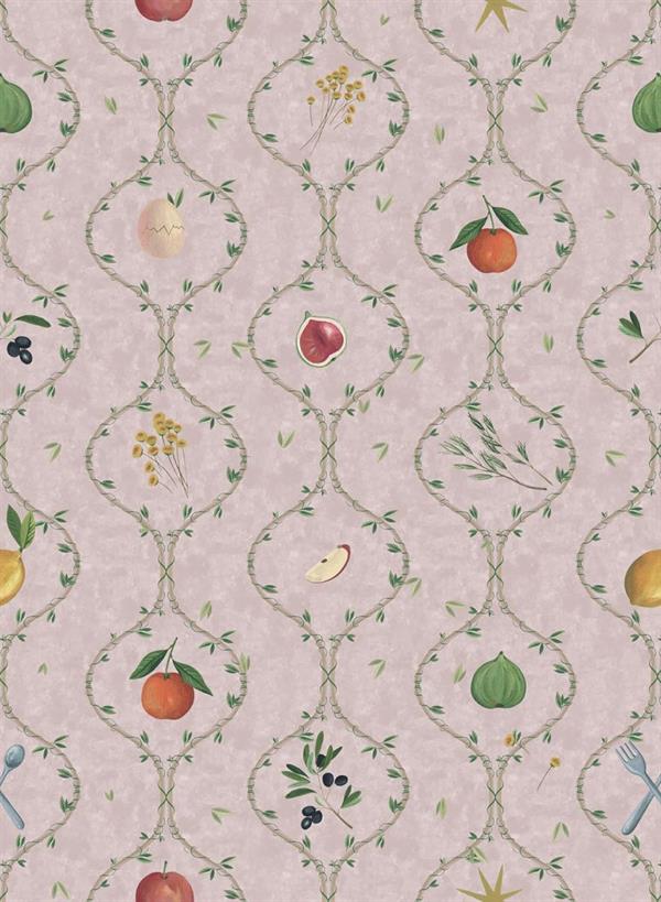 LLAR PARATO VINILICO    FOGLIE ROSA MIS.50X1000 CM