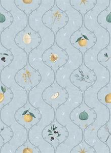 LLAR PARATO VINILICO    FOGLIE AZZURRO MIS.50X1000 CM