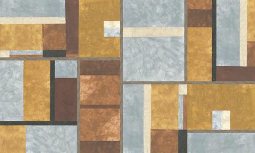 LLAR MURALE VINILICO    GEOM.ARANCIO/AZZURRO AL MQ