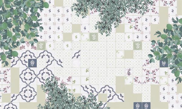 LLAR MURALE VINILICO    TILES VIETRESE VERDE MIS. AL MQ