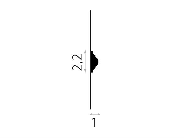 CORNICE Polyforce - Resistent White 2,2x1x200 cm (CF150)