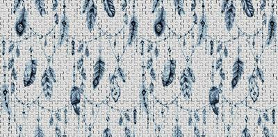 INTO THE MOOD STAMPA DIG TNT PUZZLE PIUME BLU AL MQ SMOOTH