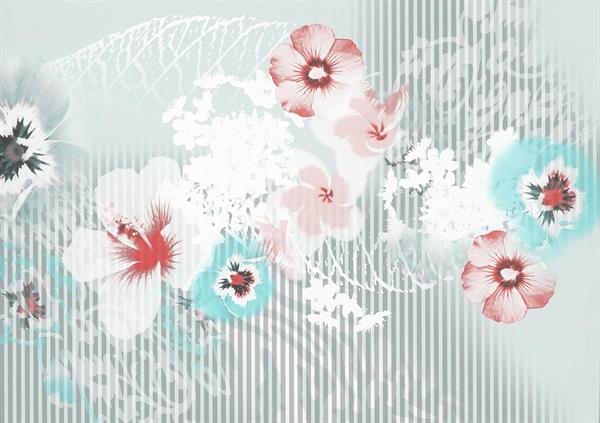 INTO THE MOOD STAMPA DIG TNT FANTASIA FIORI AZZURRO AL MQ SMOOTH