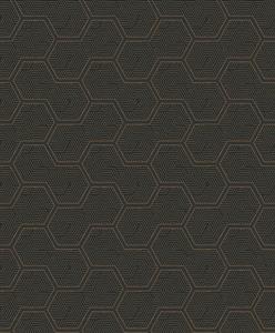 NOUVEL PARATO SU TNT GEOM. 3D BEIGE ANTRACITE RAME  10x0,53mt