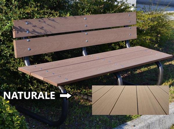 PANCHINA PER L'ESTERNO CON STRU.IN FERRO ZINCATO VERN.NERO.NATUR