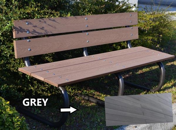 PANCHINA PER L'ESTERNO GRAY STR.FERRO ZINCATO VERNIC.NERO