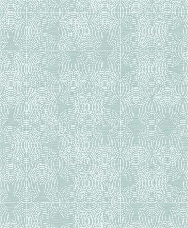 SANTIAGO PARATO SU TNT  DESIGN GEOMETRICO TURCHESE 10x0,53mt