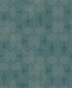 SANTIAGO PARATO SU TNT  DESIGN GEOMETRICO BLU VERDE 10x0,53mt