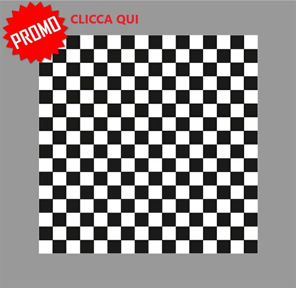 MATTONELLA ADESIVA 20x20cm LINEA SCACCO TIPO 1 nero bianco
