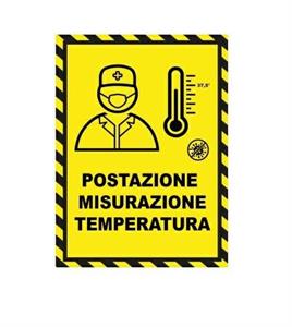 COVID STICKER VETRI/PARETI mis.A4 cf. pz ADESIVO - TEMPERATURA