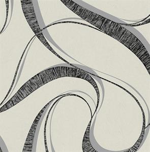 WALTER PARATO TNT DISEGNE FANTASIE BIANCO NERO ARGENTO 10x0,53mt