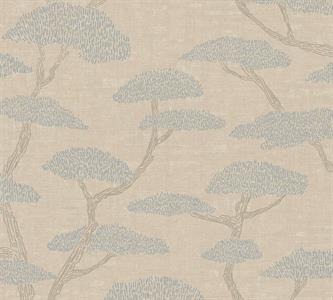 PARATO NARA PVC/TNT.    ALBERI BEIGE .0,53X10,05MT