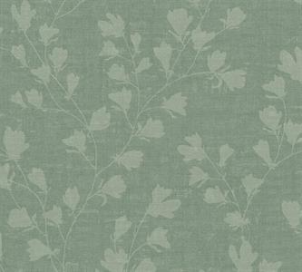 PARATO NARA PVC/TNT.    FLOWERS GREEN 0,53X10,05MT