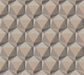 PARATO NARA PVC/TNT.    GEOM.3D SABBIA 0,53X10,05MT