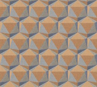 PARATO NARA PVC/TNT.    GEOM.3D ORANGE 0,53X10,05MT