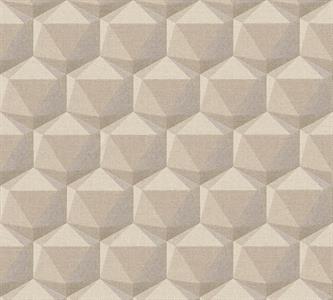 PARATO NARA PVC/TNT.    GEOM.3D BEIGE 0,53X10,05MT