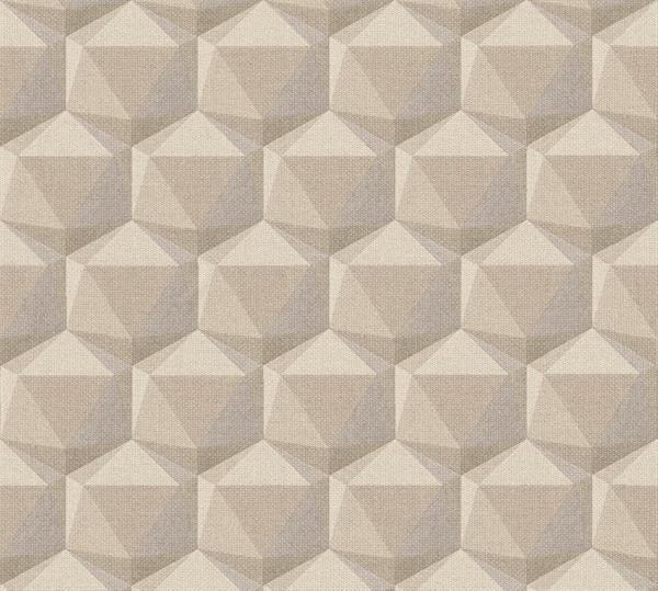 PARATO NARA PVC/TNT.    GEOM.3D BEIGE 0,53X10,05MT