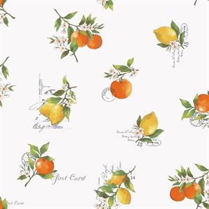 PARATO JUST KITCHEN PVC/TNT LEMON&ORANGE 0,53X10MT