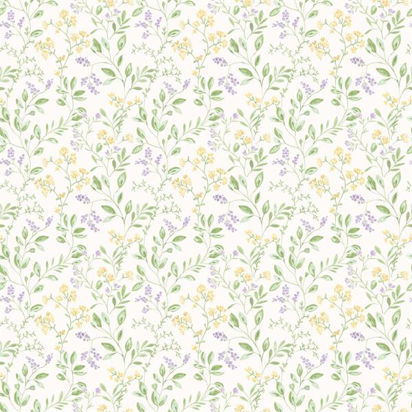 PARATO JUST KITCHEN PVC/TNT FLOWERS VIOLET/YELL.0,53X10MT