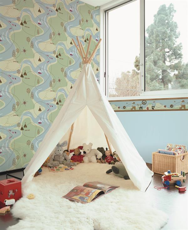 KIDS@HOME PARATO CARTA-BAMBINI-KD-PAESAGGIO BEIGE -10,05m-h.53cm