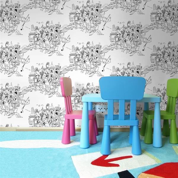 KIDS@HOME PARATO TNT-BAMBINI-JD-COLOUR ME-NERO-10,05 m-h.53 cm