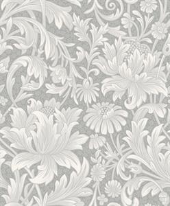 PARATO BRITISH2 IN PVC  FOLIAGE GREY 0,52X10,05MT