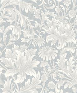 PARATO BRITISH2 IN PVC  FOLIAGE AZUL GREY 0,52X10,05MT