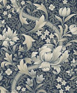 PARATO BRITISH2 IN PVC  FOLIAGE BLUE 0,52X10,05MT