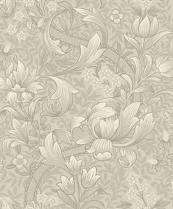 PARATO BRITISH2 IN PVC  FOLIAGE BEIGE 0,52X10,05 MT