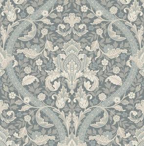 PARATO BRITISH 3 IN PVC DAMASCO GREY BEIGE 0,53X10,05MT