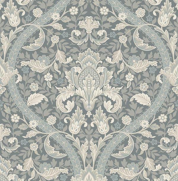 PARATO BRITISH 3 IN PVC DAMASCO GREY BEIGE 0,53X10,05MT