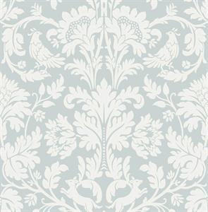 PARATO BRITISH 3 IN PVC DAMASCO WHITE AZUL.0,53X10,05MT