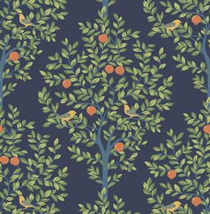 PARATO BRITISH 3 IN PVC FOLIAGE ORG.BLUE 0,53X10,05MT