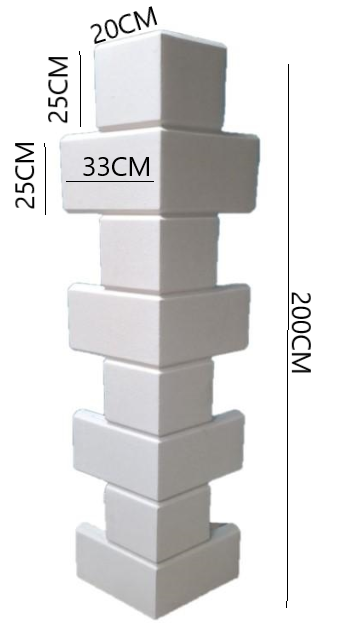 ANGOLARE EPS per ESTERNO mis. 33xh25x20x200L cm cf.3 pz