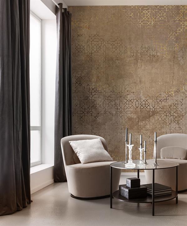 FOTOMURALE  INFINITY 2  MOSAIC GOLD DARK 200X250CM