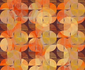 FOTOMURALE  INFINITY 2  GEOMETRIC ORANGE MIS.300X250 CM