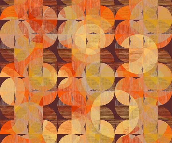 FOTOMURALE  INFINITY 2  GEOMETRIC ORANGE MIS.300X250 CM