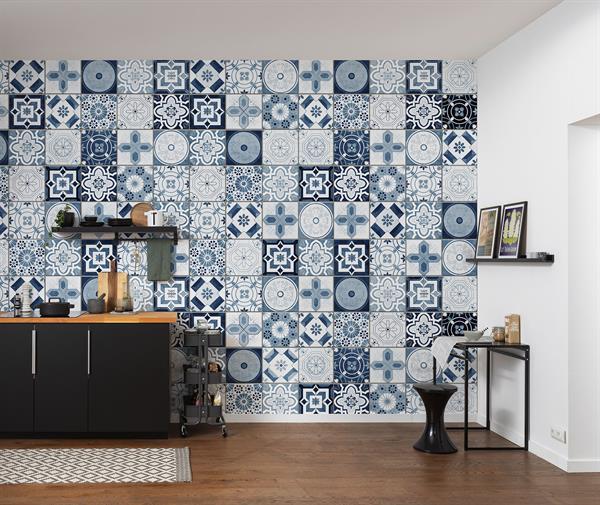 FOTOMURALE  INFINITY 2  TILES BLUE-WHITE MIS.400X250CM
