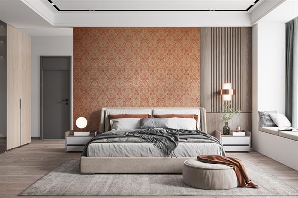 PARATO PRECIOUS IN TNT  DAMASCO ORANGE MIS.0,53X10,05MT