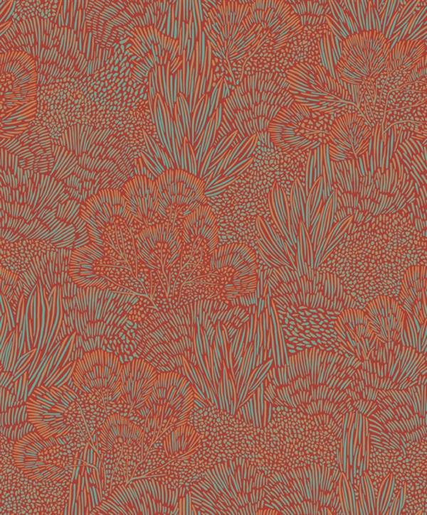 PARATO BRAZIL IN TNT    FOLIAGE RED BLUE 0,53X10,05MT